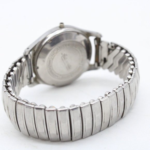 Vintage Stratton Automatic Watch Mens Silver Tone Stainless Steel White Dial - Picture 7 of 9